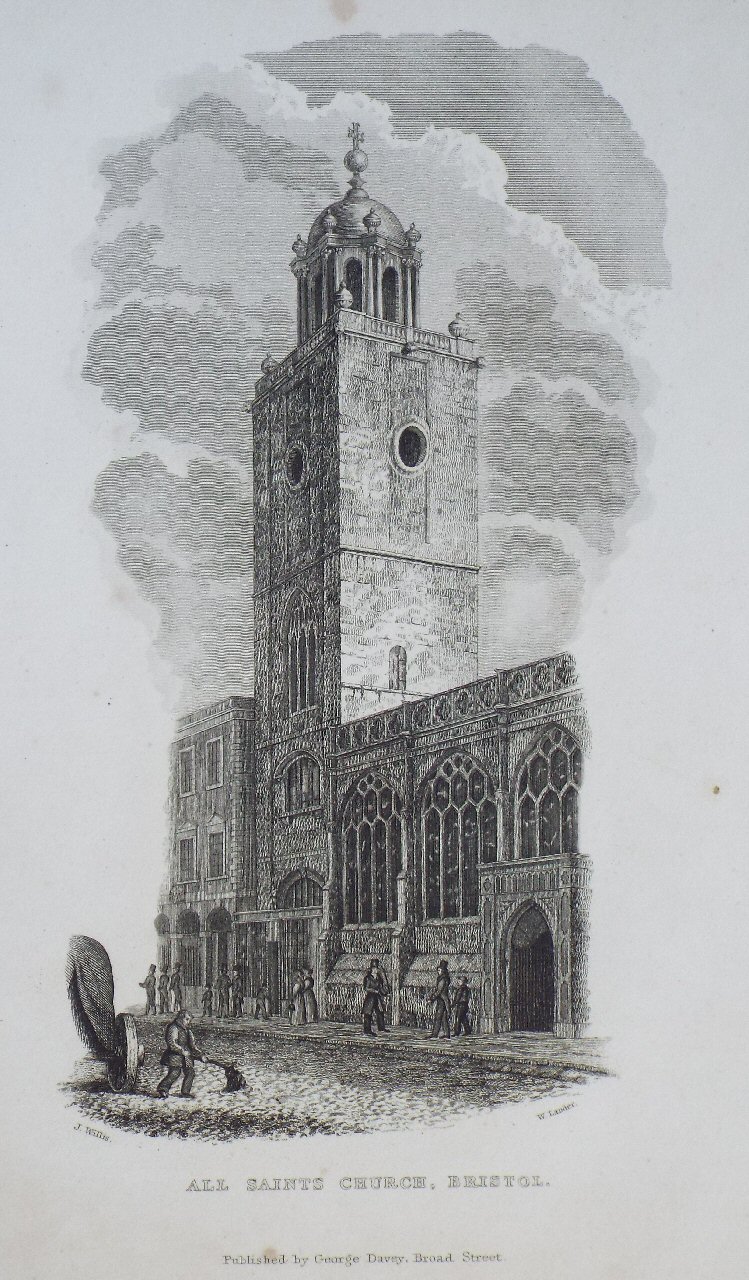 Print - All Saints Church, Bristol. - Willis